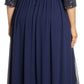 Vestido de festa feminino Alex Evenings com decote em V e decote em V, azul, tamanho 24W
