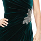Vestido de veludo tomara que caia Alex Evenings feminino, verde, tamanho 12