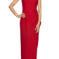 Vestido feminino Alex Evenings com decote em V e ombro floral, vermelho, tamanho 2