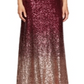 Vestido formal feminino Alex Evenings com lantejoulas e decote em V, manga curta, comprimento total, linha A, vermelho, tamanho 10