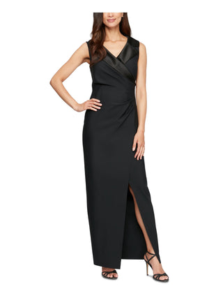 Alex Evenings Women's Notched Collar Gown Black Size 6
