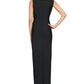 Vestido de festa feminino Alex Evenings com gola entalhada, preto, tamanho 6
