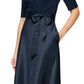 Vestido feminino Alex Evenings com decote em V e manga curta, azul, tamanho 14