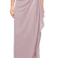 Vestido feminino Alex Evenings com ombros descobertos e drapeado metálico, rosa, tamanho 6, pequeno