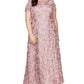 Vestido de festa feminino Alex Evenings com renda roseta e manga curta, estilo A, rosa, tamanho 18W