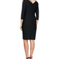 Vestido tubinho com decote sobrepeliz e detalhes embelezados Alex Evenings para mulheres, preto, tamanho 6