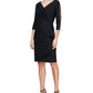 Vestido tubinho com decote sobrepeliz e detalhes embelezados Alex Evenings para mulheres, preto, tamanho 6