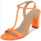 Sandálias Marc Fisher Toria T Strap Femininas Laranja Tamanho 9,5M