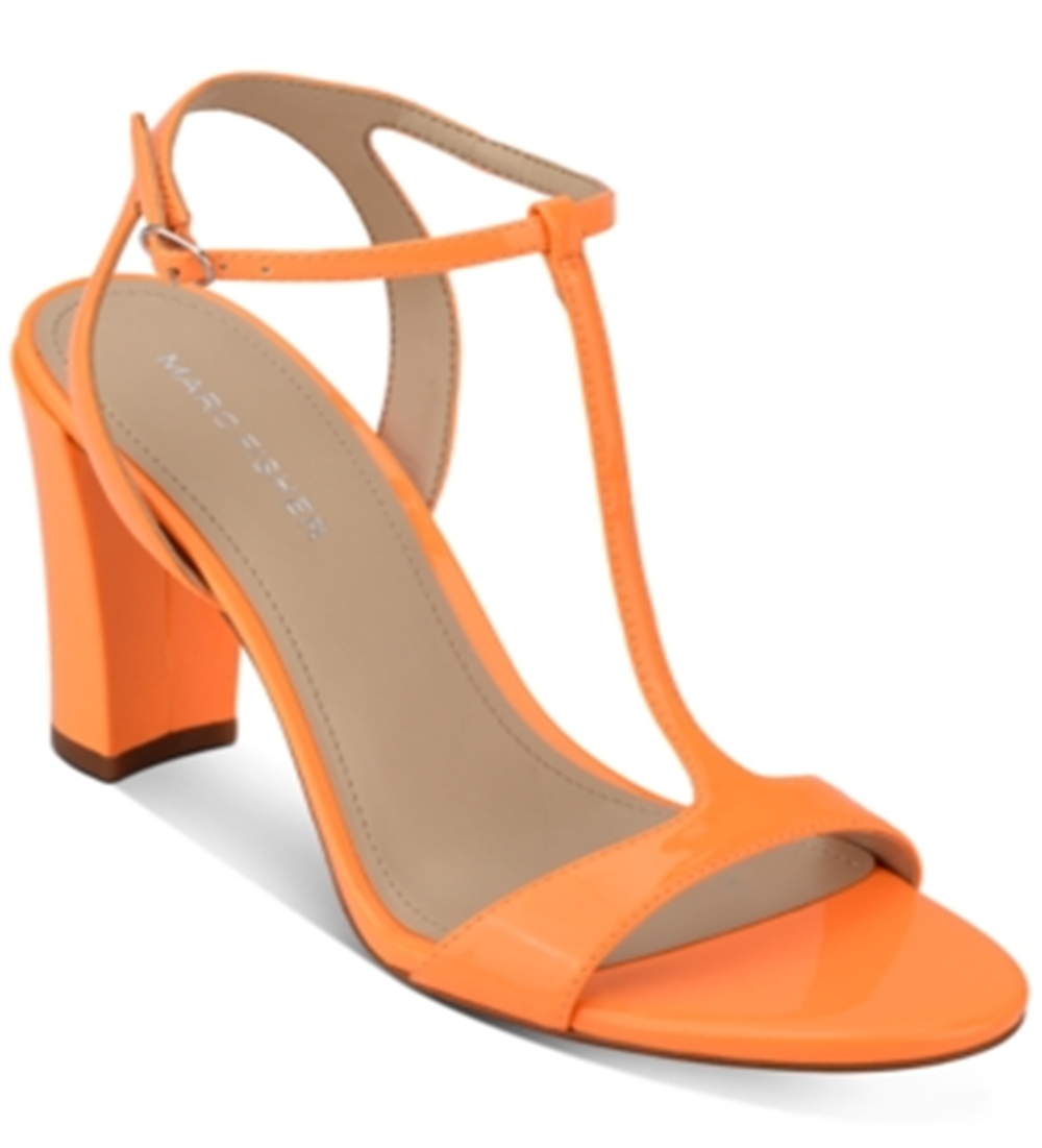Sandálias Marc Fisher Toria T Strap Femininas Laranja Tamanho 9,5M