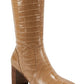Botas de cano alto femininas Marc Fisher Revely de couro marrom, tamanho 8,5 M