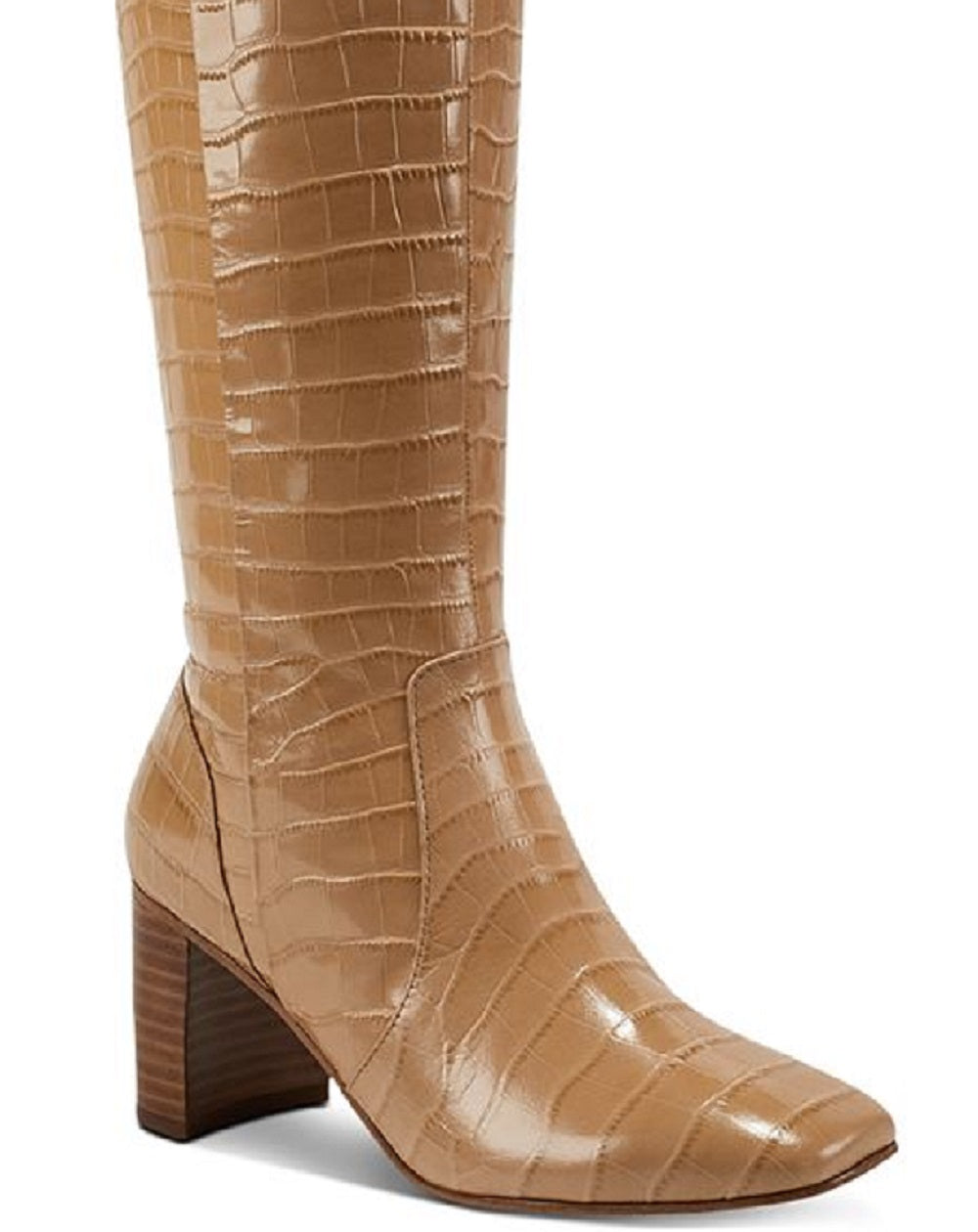 Botas de cano alto femininas Marc Fisher Revely de couro marrom, tamanho 8,5 M