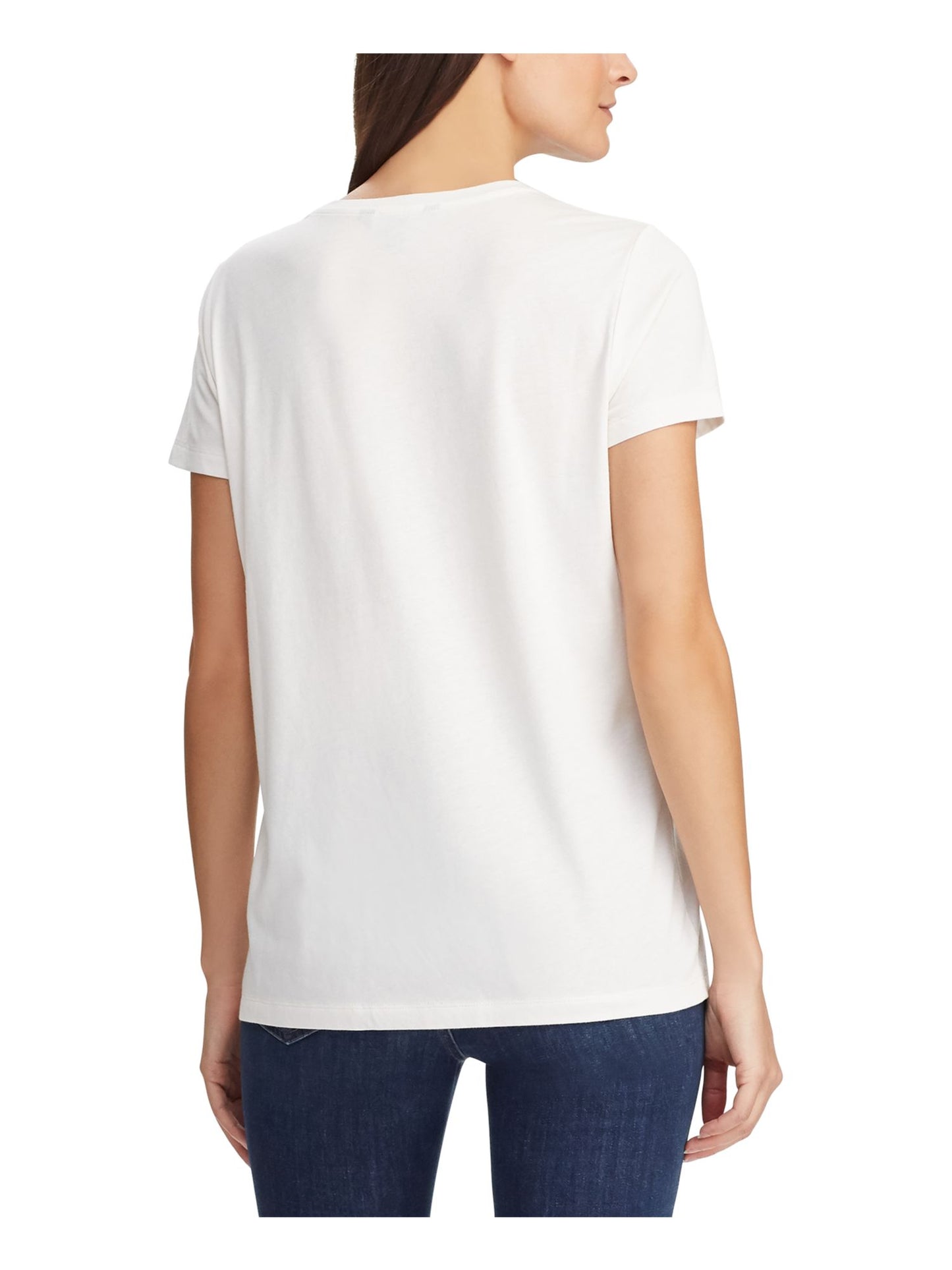 Camiseta Ralph Lauren Feminina com Estampa Floral e Logotipo Gráfico, Marrom, Tamanho Médio