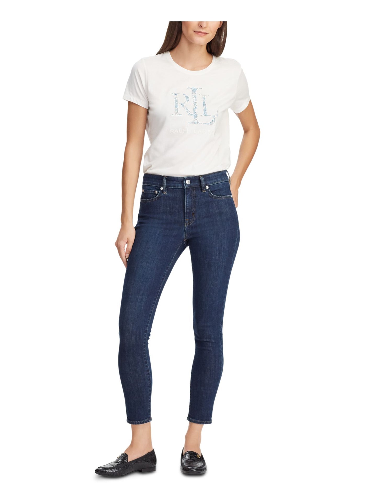 Camiseta Ralph Lauren Feminina com Estampa Floral e Logotipo Gráfico, Marrom, Tamanho Médio