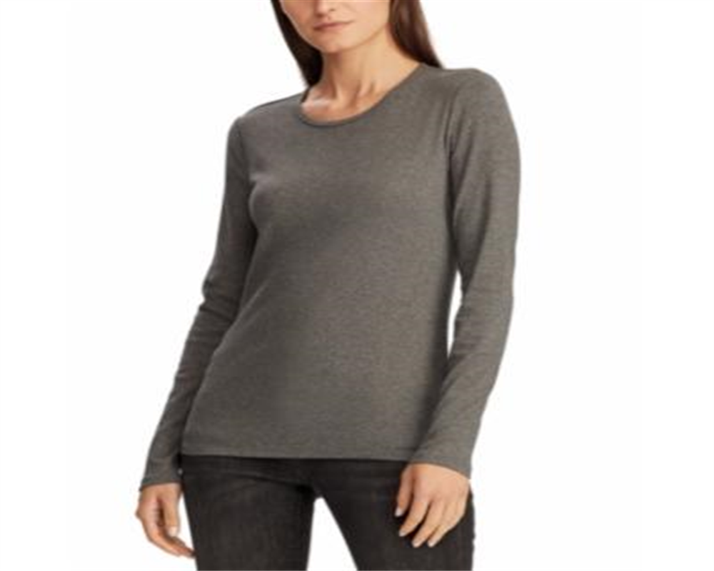 Camiseta Ralph Lauren Feminina Manga Longa Stretch Cinza Tamanho X-G