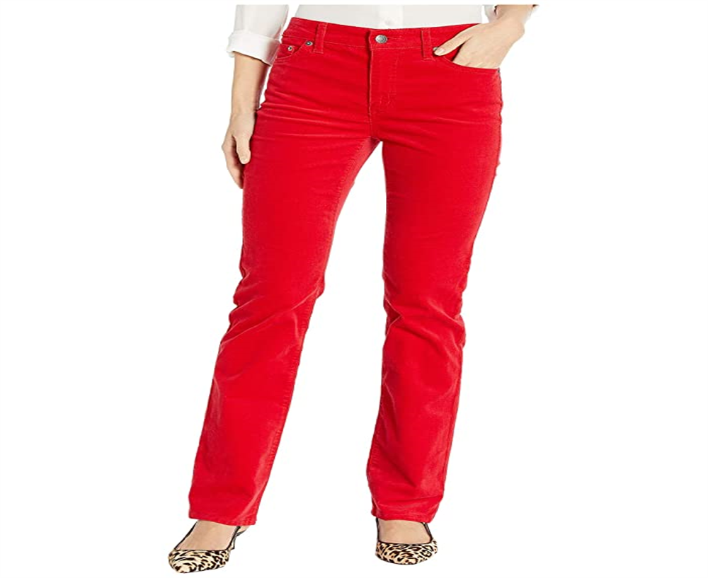 Calça reta feminina Ralph Lauren vermelha tamanho 8