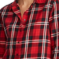Ralph Lauren Camisa xadrez feminina para trabalho com botões, vermelha, tamanho extragrande