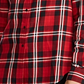 Ralph Lauren Camisa xadrez feminina para trabalho com botões, vermelha, tamanho extragrande