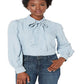 Camisa Ralph Lauren Feminina Chambray com Gola Amarrada Azul Tamanho Pequeno M