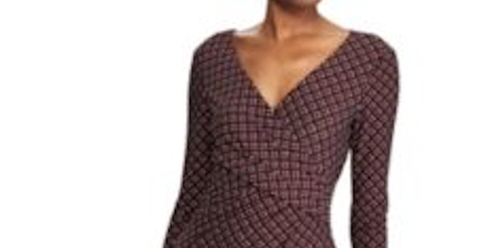 Vestido Ralph Lauren Feminino Manga 3/4 Acima do Joelho Roxo Tamanho 6 Petite