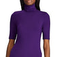 Blusa de malha com manga cotovelo Ralph Lauren Willa feminina, roxa, tamanho médio