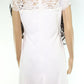 Vestido Ralph Lauren Feminino de Crepe com Renda e Jugo Branco Tamanho 16 Petite