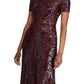 Vestido de noite feminino Ralph Lauren com lantejoulas, marrom, tamanho 16