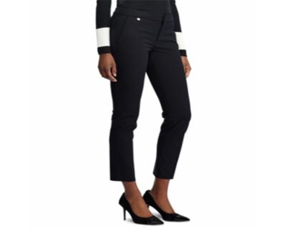Calça Ralph Lauren Crop Straight Stretch Feminina Preta Tamanho 2 Petite