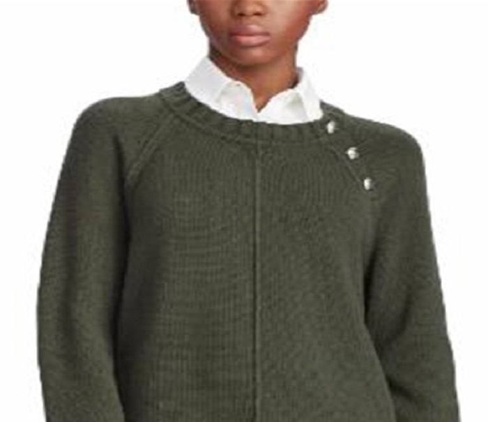 Suéter Ralph Lauren Feminino em Camadas de Algodão e Mistura Verde Tamanho X-G