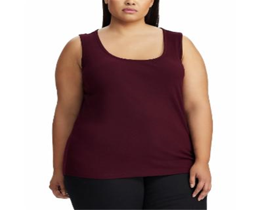 Camiseta regata feminina Ralph Lauren Plus, vermelha, tamanho 2X