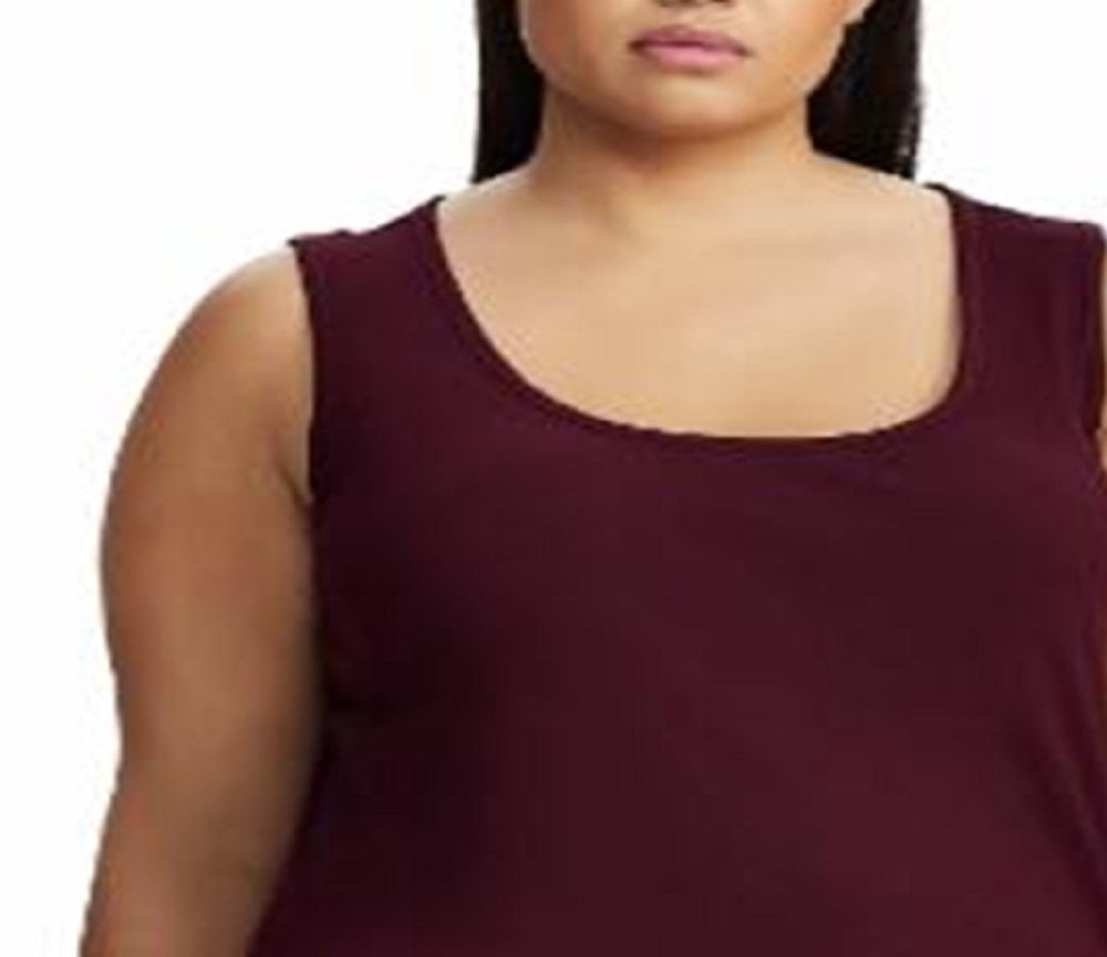 Camiseta regata feminina Ralph Lauren Plus, vermelha, tamanho 2X
