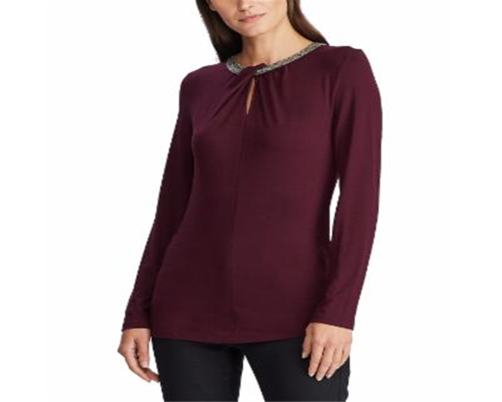Camiseta Ralph Lauren Feminina de Malha Elástica Vermelha Tamanho Médio