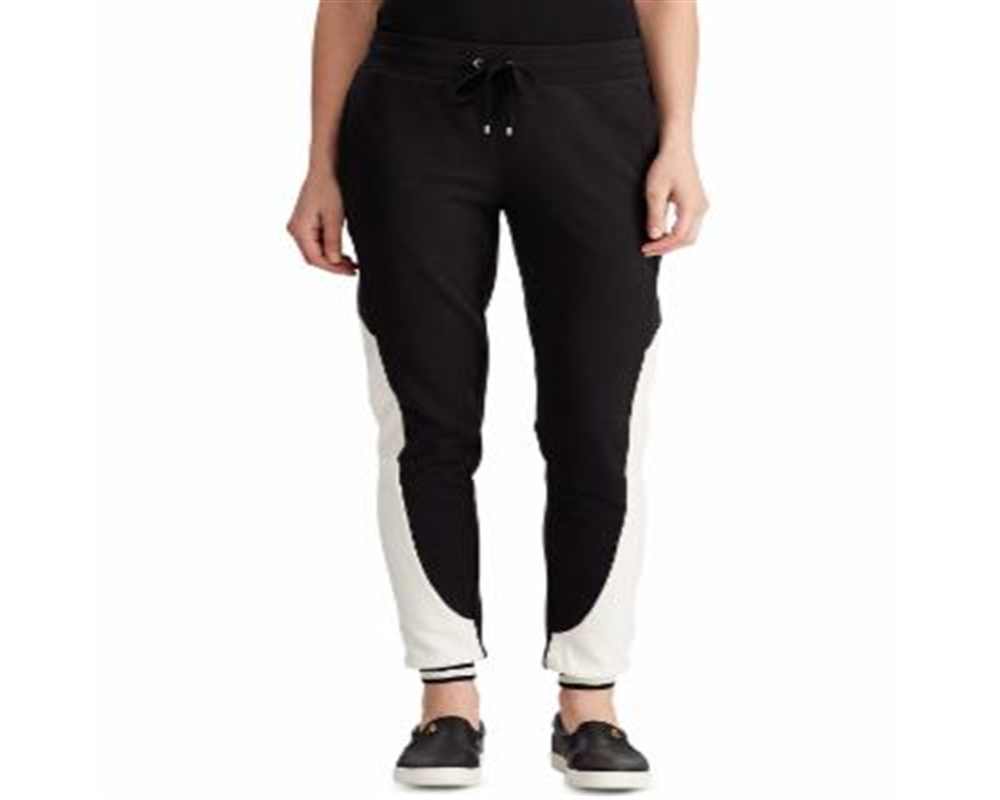 Calça de moletom Ralph Lauren Terry feminina, preta, tamanho pequeno M