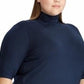 Blusa Ralph Lauren Feminina Manga Curta Gola Alta Azul Tamanho 2X