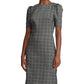 Vestido Ralph Lauren Xadrez Pufe Acima do Joelho Bainha Cinza Tamanho 8 Feminino