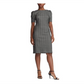 Vestido Ralph Lauren Xadrez Pufe Acima do Joelho Bainha Cinza Tamanho 8 Feminino