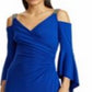 Vestido Ralph Lauren Feminino Azul com Babados e Mangas Vazadas, Tamanho 14