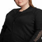 Jaqueta Ralph Lauren Plus Size Feminina com Acabamento em Renda e Fleece Preta Tamanho 2X