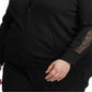 Jaqueta Ralph Lauren Plus Size Feminina com Acabamento em Renda e Fleece Preta Tamanho 2X