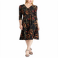 Vestido de malha com estampa equestre Ralph Lauren feminino, preto, tamanho 6, pequeno
