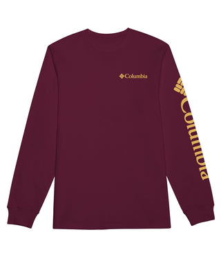 Camiseta Columbia Fundamentals Graphic Manga Longa Masculina Vermelha Tamanho Médio