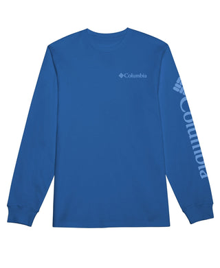 Camiseta Columbia Fundamentals Graphic Manga Longa Masculina Azul Tamanho Grande