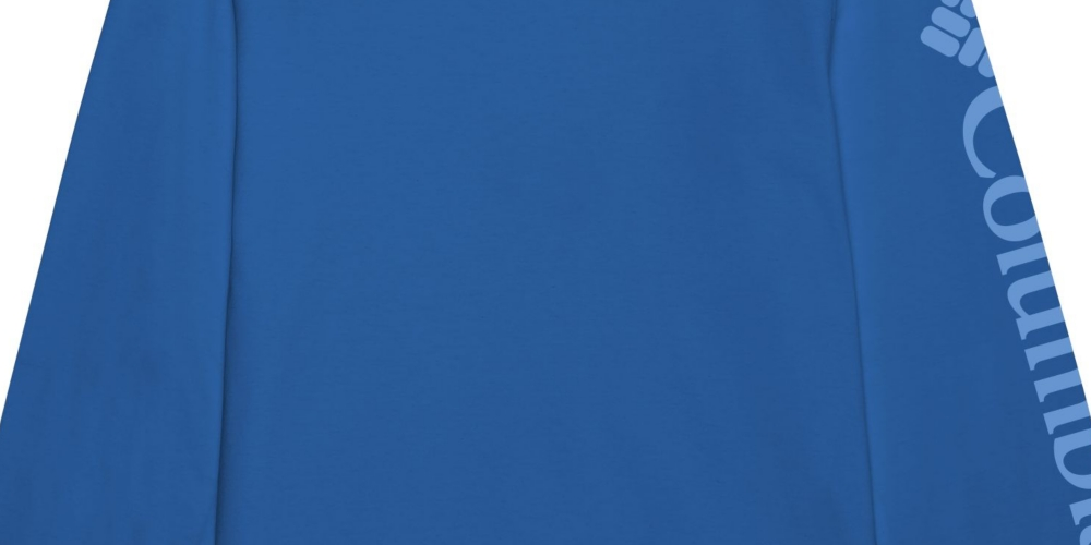 Camiseta Columbia Fundamentals Graphic Manga Longa Masculina Azul Tamanho Grande