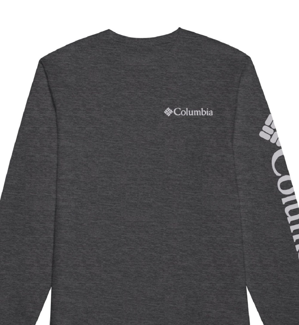 Camiseta Columbia Masculina Graphic Manga Longa Cinza Tamanho XG
