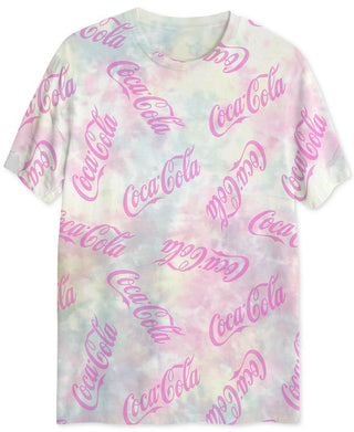 Camisa casual masculina Coca-Cola Uv Cotton Tie Dye rosa tamanho X-G