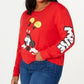 Camiseta feminina Love Tribe Trendy Plus Mickey vermelha tamanho 1X
