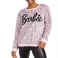 Moletom de pelúcia com estampa de leopardo da Barbie Love Tribe Junior, rosa, tamanho extrapequeno