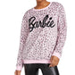 Moletom de pelúcia com estampa de leopardo da Barbie Love Tribe Junior, rosa, tamanho pequeno