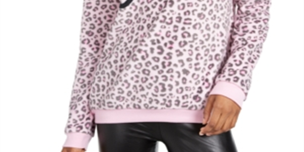 Moletom de pelúcia com estampa de leopardo da Barbie Love Tribe Junior, rosa, tamanho pequeno