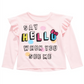 Blusa com babados Hello Kitty para meninas Say Hello, rosa, tamanho 4