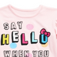 Blusa com babados Hello Kitty para meninas Say Hello, rosa, tamanho 4